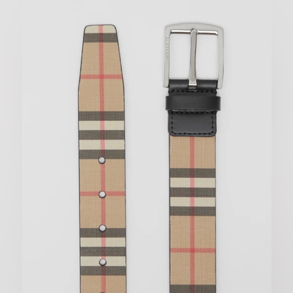 Burberry Check and Leather Belt Size 100 - Picture 8 of 10